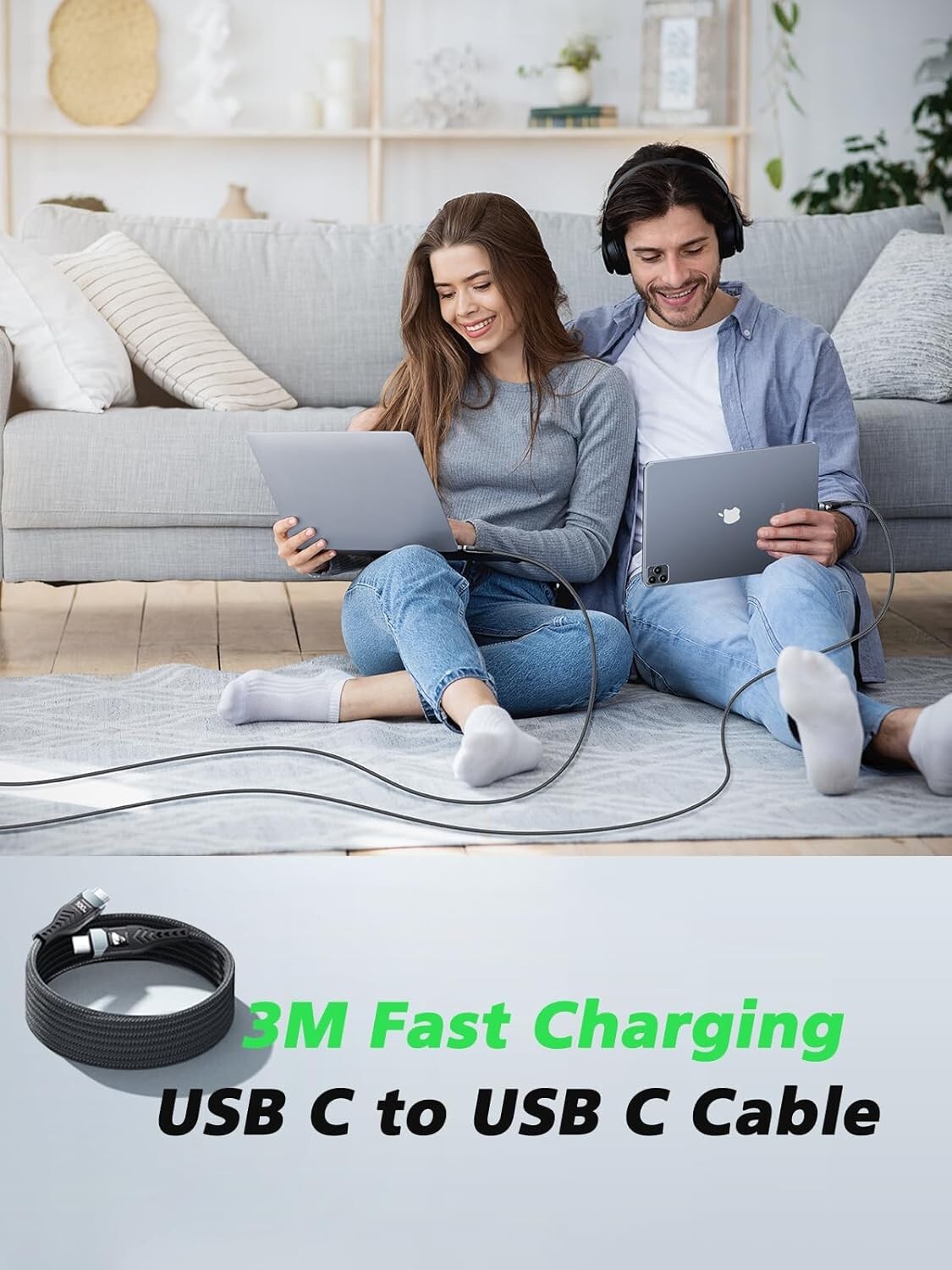 Oraimo FireLink 3 USB-C to USB-C Cable 1.2m (60W)