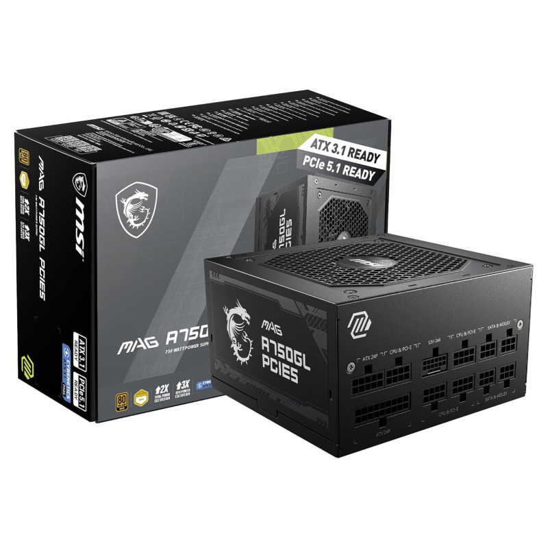 MSI MAG A750GL PCIE5 750W 80+ Gold Fully Modular