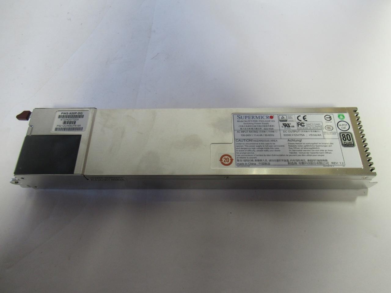 Supermicro 920W Redundant PSU (PWS-920P-SQ)