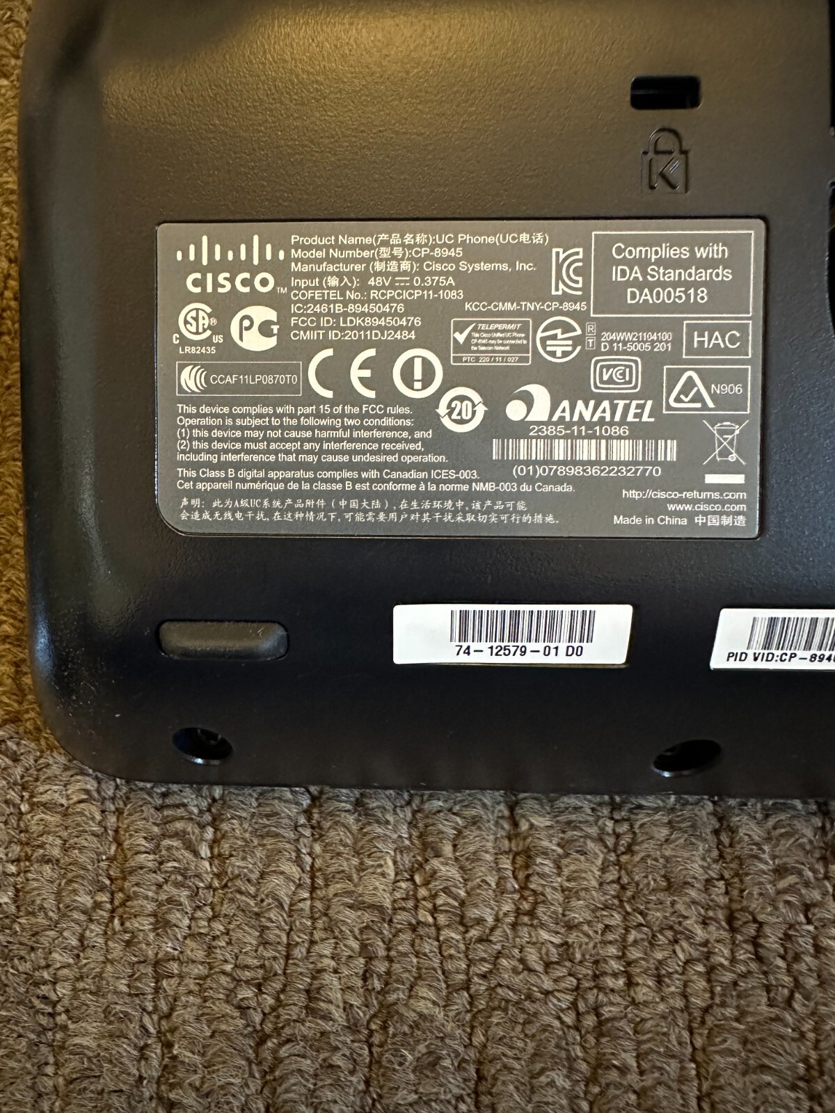 Cisco Unified IP Phone CP-8945